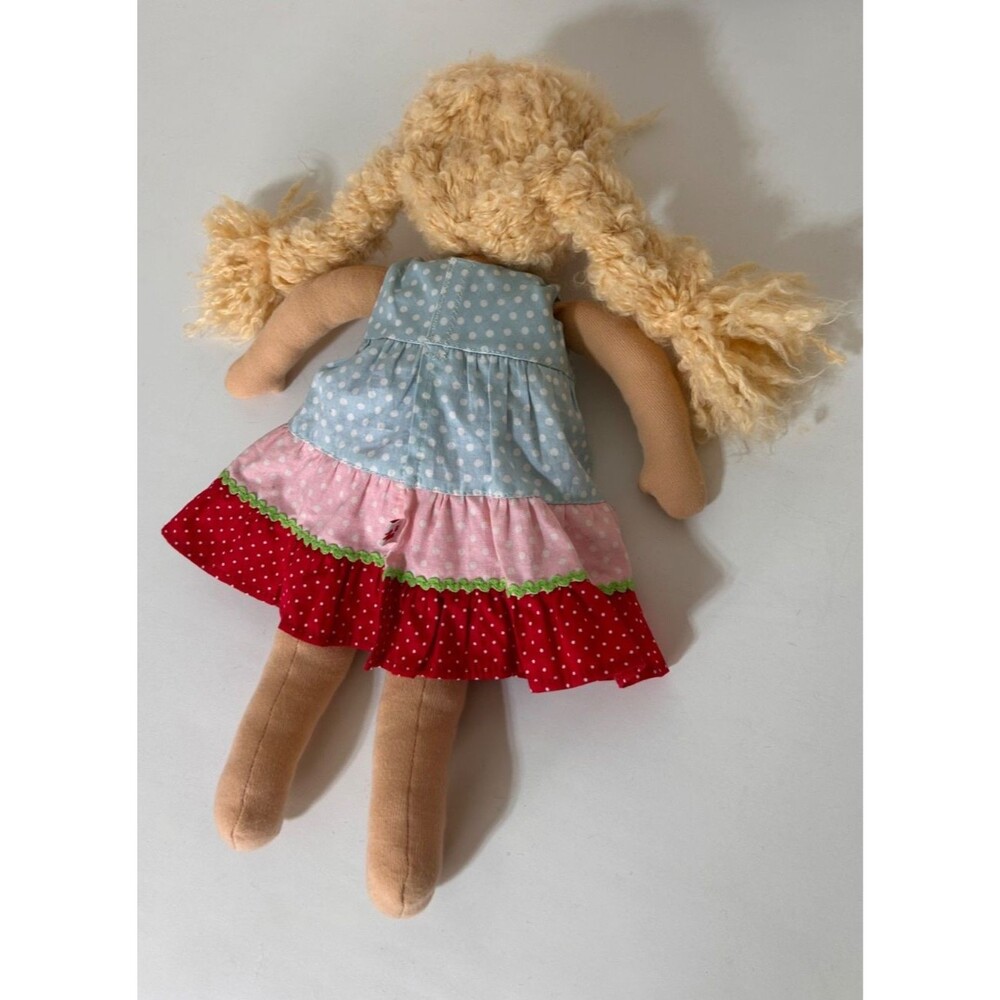 Kathe Kruse Germany Waldorf Doll Tolipar Sheep Stuffing Mohair Blonde Hair 15in - Picture 10 of 11